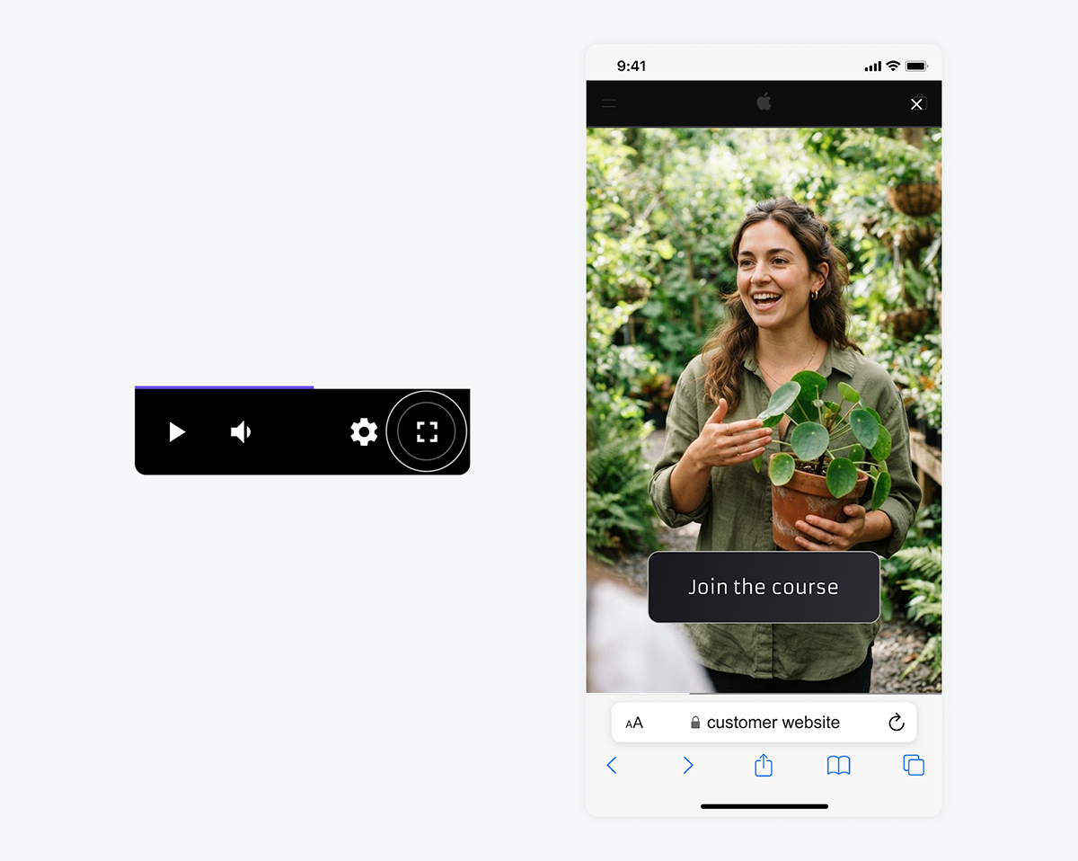 Custom lightbox for fullscreen playback